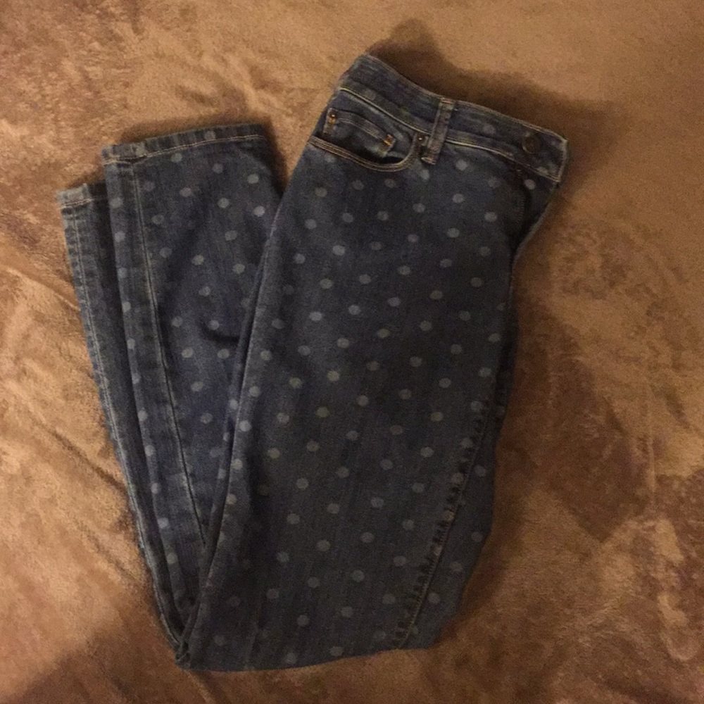 Polka dot skinny jeans